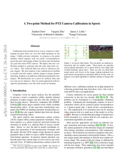 A Two-point Method for PTZ Camera Calibration in Sports