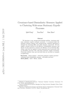 Covariance-based Dissimilarity Measures Applied to Clustering Wide-sense
  Stationary Ergodic Processes