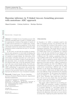 Bayesian inference in Y-linked two-sex branching processes with
  mutations: ABC approach