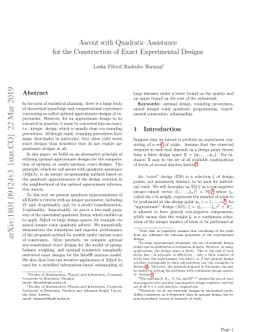 Ascent with Quadratic Assistance for the Construction of Exact
  Experimental Designs