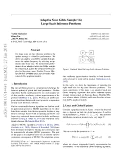 Adaptive Scan Gibbs Sampler for Large Scale Inference Problems