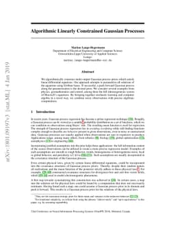 Algorithmic Linearly Constrained Gaussian Processes