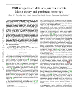 RGB image-based data analysis via discrete Morse theory and persistent
  homology