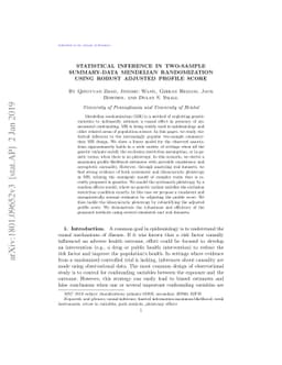 Statistical inference in two-sample summary-data Mendelian randomization
  using robust adjusted profile score