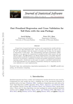 Fast Penalized Regression and Cross Validation for Tall Data with the
  oem Package
