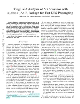 Design and Analysis of 5G Scenarios with 'simmer': An R Package for Fast
  DES Prototyping