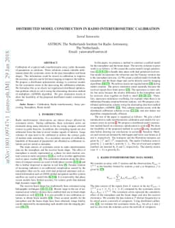 Distributed Model Construction in Radio Interferometric Calibration
