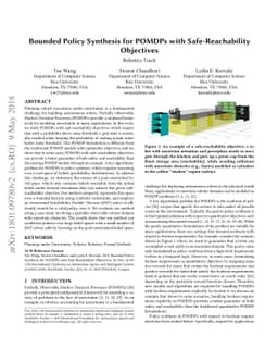 Bounded Policy Synthesis for POMDPs with Safe-Reachability Objectives