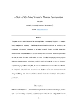 A State-of-the-Art of Semantic Change Computation