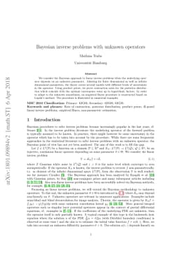 Bayesian inverse problems with unknown operators