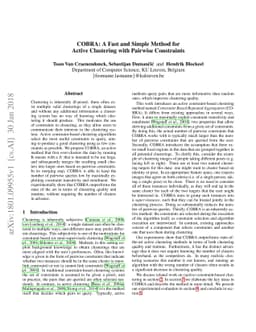 COBRA: A Fast and Simple Method for Active Clustering with Pairwise
  Constraints