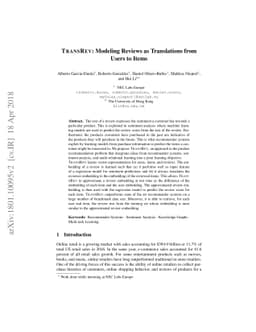 TransRev: Modeling Reviews as Translations from Users to Items