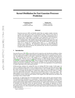Kernel Distillation for Fast Gaussian Processes Prediction