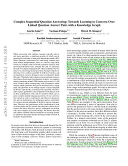 Complex Sequential Question Answering: Towards Learning to Converse Over
  Linked Question Answer Pairs with a Knowledge Graph