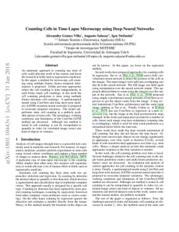 Counting Cells in Time-Lapse Microscopy using Deep Neural Networks