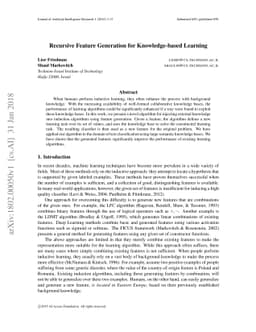 Recursive Feature Generation for Knowledge-based Learning