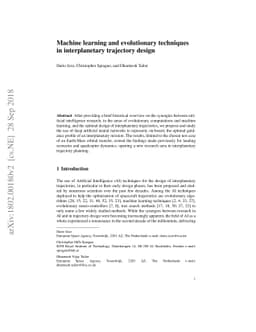 Machine learning and evolutionary techniques in interplanetary
  trajectory design
