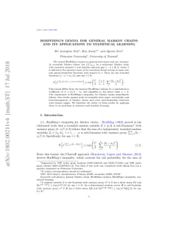 Hoeffding's lemma for Markov Chains and its applications to statistical
  learning