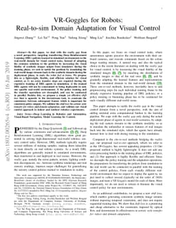 VR-Goggles for Robots: Real-to-sim Domain Adaptation for Visual Control