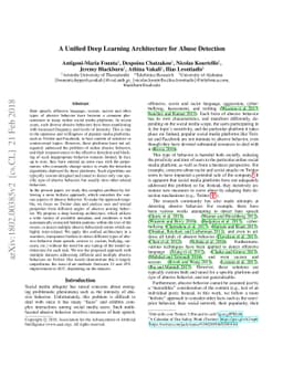 A Unified Deep Learning Architecture for Abuse Detection