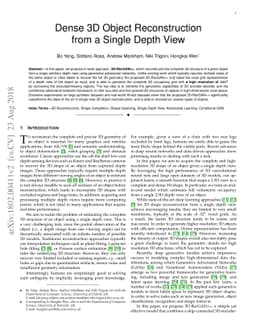 Dense 3D Object Reconstruction from a Single Depth View