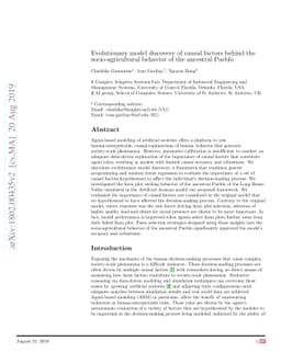 Evolutionary model discovery of causal factors behind the
  socio-agricultural behavior of the ancestral Pueblo