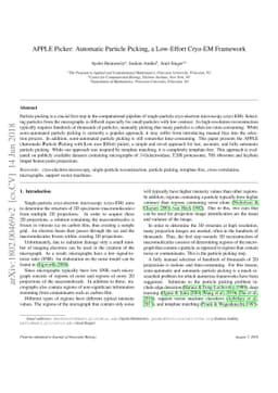 APPLE Picker: Automatic Particle Picking, a Low-Effort Cryo-EM Framework