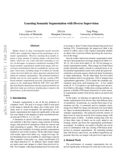 Learning Semantic Segmentation with Diverse Supervision
