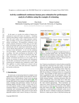 Activity-conditioned continuous human pose estimation for performance
  analysis of athletes using the example of swimming
