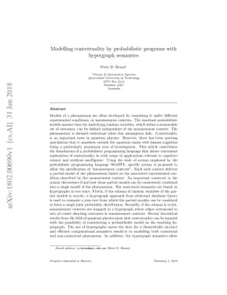 Modelling contextuality by probabilistic programs with hypergraph
  semantics