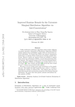 Improved Runtime Bounds for the Univariate Marginal Distribution
  Algorithm via Anti-Concentration