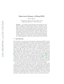 Short-term Memory of Deep RNN
