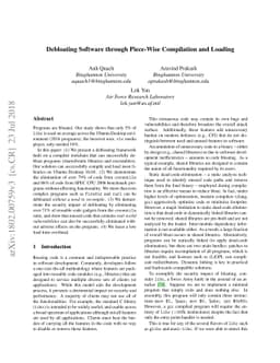 Debloating Software through Piece-Wise Compilation and Loading