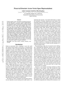 Preserved Structure Across Vector Space Representations