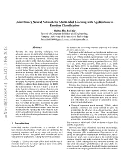 Joint Binary Neural Network for Multi-label Learning with Applications
  to Emotion Classification