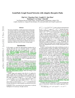 GeniePath: Graph Neural Networks with Adaptive Receptive Paths