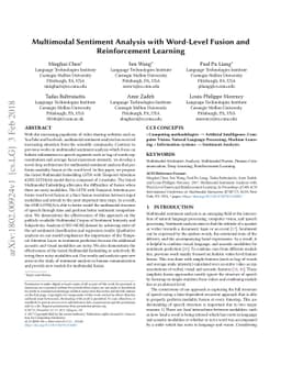 Multimodal Sentiment Analysis with Word-Level Fusion and Reinforcement
  Learning