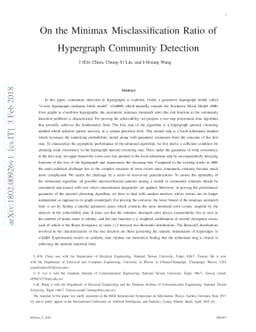 On the Minimax Misclassification Ratio of Hypergraph Community Detection