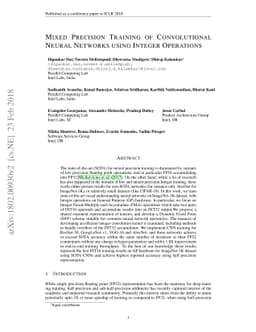 Mixed Precision Training of Convolutional Neural Networks using Integer
  Operations