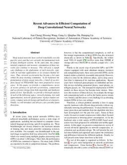 Recent Advances in Efficient Computation of Deep Convolutional Neural
  Networks