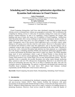 Scheduling and Checkpointing optimization algorithm for Byzantine fault
  tolerance in Cloud Clusters