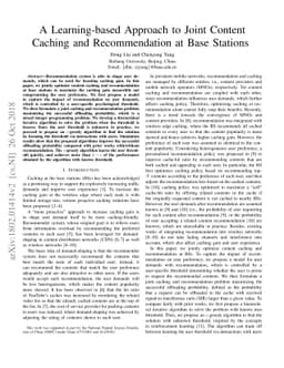 A Learning-based Approach to Joint Content Caching and Recommendation at
  Base Stations