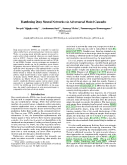 Hardening Deep Neural Networks via Adversarial Model Cascades