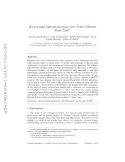 3D non-rigid registration using color: Color Coherent Point Drift
