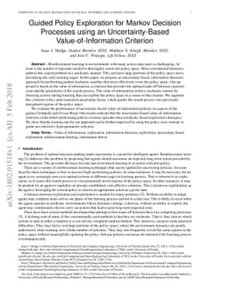 Guided Policy Exploration for Markov Decision Processes using an
  Uncertainty-Based Value-of-Information Criterion