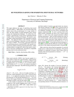 Re-Weighted Learning for Sparsifying Deep Neural Networks