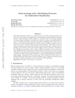 Deep Learning with a Rethinking Structure for Multi-label Classification