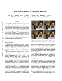 Scale-recurrent Network for Deep Image Deblurring