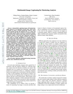 Multimodal Image Captioning for Marketing Analysis
