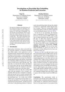 Investigations on Knowledge Base Embedding for Relation Prediction and
  Extraction